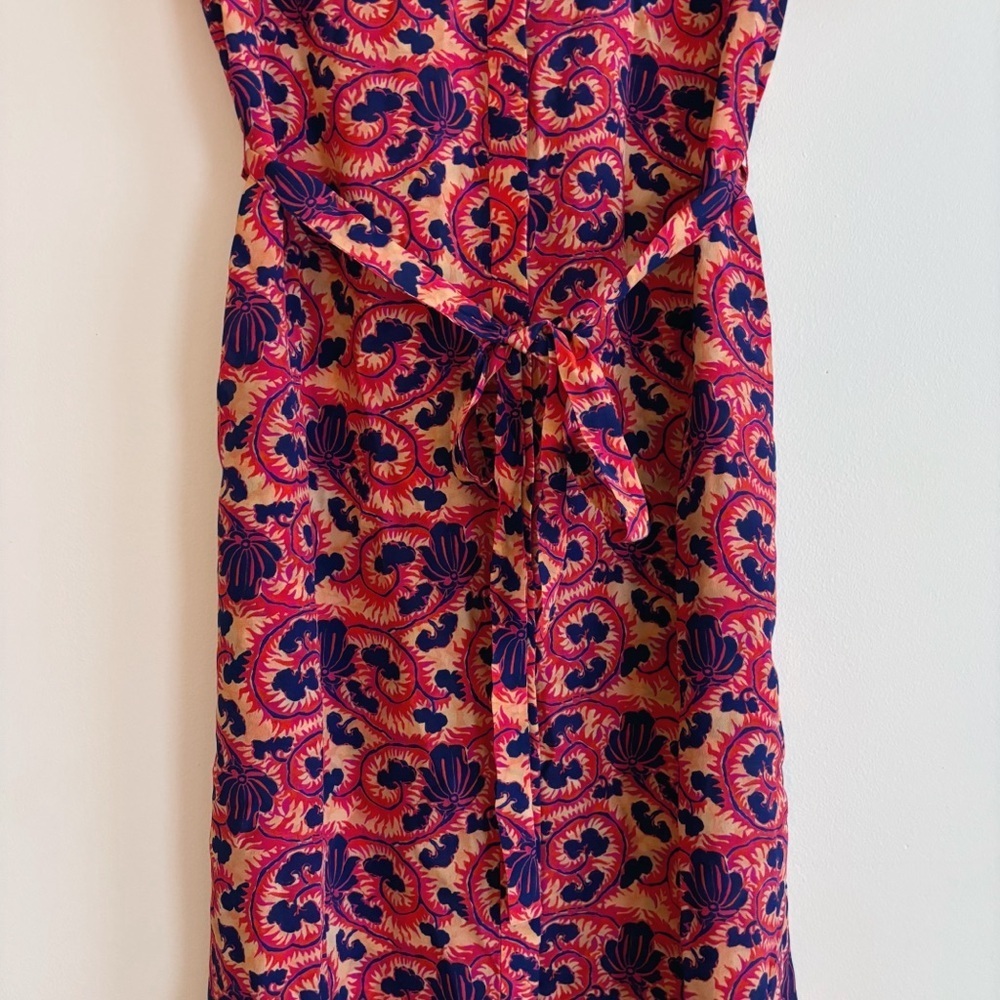 Saloni Vicki Harvest Coral Floral Midi Dress Sz 4 NEW NWT - Picture 4 of 9